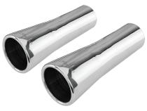 Exhaust Tail Pipe Tip Set 66-68 GTO 2.5 in To 3.5 in Slip Fit Trumpet Clamp On Hardware Not Incl Polished 304 Stainless Steel Pair Pypes Exhaust