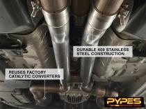 2015-2024 Mustang Resonator Delete H-Pipe 409 Stainless Pypes Performance Exhaust