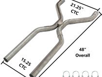 2.5 Inch Universal H-Pipe Crossover Exhaust Kit Mandrel Bent 409 Stainless Steel Pypes Exhaust