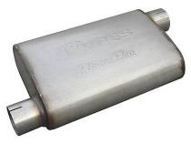 Race Pro Muffler 14 Inch Body 3 Inch Offset Inlet/Offset Outlet 409 Stainless Pypes Performance Exhaust