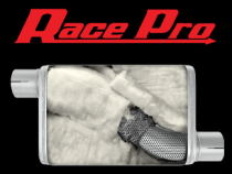 Race Pro Muffler 14 Inch Body 3 Inch Offset Inlet/Offset Outlet 409 Stainless Pypes Performance Exhaust