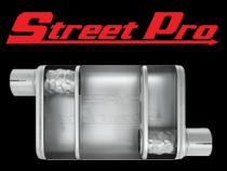 Street Pro Series Muffler 14 in 2.5 in Offset/Offset Hardware Not Incl Natural 409 Stainless Steel Pypes Exhaust