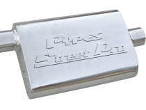 Street Pro Series Muffler 14 in 2.5 in Offset/Center Hardware Not Incl Natural 409 Stainless Steel Pypes Exhaust