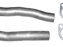Mid Pipe Exhaust Pipe 2.5 in LH 15 3/4 in RH 17 3/4 in Flanges Incl Natural 409 Stainless Steel Pypes Exhaust