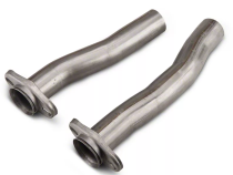 Mid Pipe Exhaust Pipe 2.5 in LH 15 3/4 in RH 17 3/4 in Flanges Incl Natural 409 Stainless Steel Pypes Exhaust