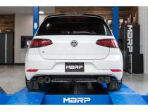 2015-2019 Volkswagen Golf Armor Pro Series 3 Inch Cat Back Quad Split Rear T304 Stainless Steel with Carbon Fiber Tips Exhaust System MBRP