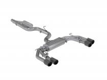 2015-2020 Audi S3 T304 Stainless Steel 3 Inch Cat Back Quad Split Rear Exit with Carbon Fiber Tips Active Exhaust MBRP