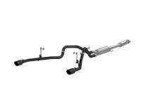 21-Up Ford F-150 Black Coated Aluminized Steel 3 Inch Cat-Back 2.5 Inch Dual Split Rear Exhaust System MBRP