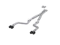 15-23 Dodge Challenger T304 Stainless Steel 3 Inch Dual Cat Back Quad Tips with Carbon Fiber Tips (Street Version) Exhaust System MBRP