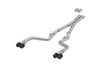 15-23 Dodge Challenger T304 Stainless Steel 3 Inch Dual Cat Back Quad Tips with Carbon Fiber Tips (Race Version) Exhaust System MBRP