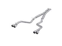 2015-2016 Dodge Challenger Aluminized Steel 3 Inch Dual Rear Cat-Back Quad Tips (Street Version) Exhaust System MBRP