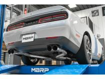 2015-2016 Dodge Challenger Aluminized Steel 3 Inch Dual Rear Cat-Back Quad Tips (Race Version) Exhaust System MBRP