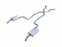 Crossmember Back w/X-Pipe Exhaust System 74-81 Corvette C3 Split Rear Dual Exit 2.5 in Intermediate And Tail Pipe Turbo Pro Mufflers/Hardware Incl Tip Not Incl Pypes Exhaust