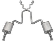 1975-1980 Corvette C3 2.5 Inch Crossmember Back Exhaust Kit With X-Pipe 409 Stainless Includes Catalytic Converters Turbo Pro Mufflers Pypes Performance Exhaust