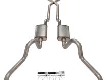 1966-71 Ford Fairlane 2.5 Inch X-Pipe Crossmember Back Quarter Panel Exit Exhaust Race Pro Mufflers Pypes Performance Exhaust