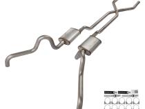 1966-71 Ford Fairlane 2.5 Inch X-Pipe Crossmember Back Quarter Panel Exit Exhaust Violator Mufflers Pypes Performance Exhaust