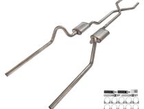 1966-71 Ford Fairlane 2.5 Inch X-Pipe Crossmember Back Rear Exit Exhaust Race Pro Mufflers Pypes Performance Exhaust