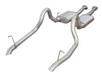 Cat Back Exhaust System 87-93 Mustang GT Split Rear Dual Exit 2.5 in Intermediate And Tail Pipe Hardware/Violator Muffler/Turndown Tails Incl w/o Tip Pypes Exhaust