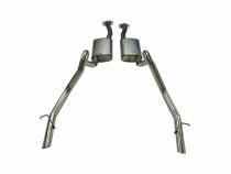 Cat Back Exhaust System 79-93 Mustang LX/ 94 -97 Split Rear Dual Exit 2.5 in Intermediate And Tail Pipe Hardware/Violator Mufflers Incl Tip Not Incl Natural Finish 409 Stainless Steel Pypes Exhaust