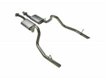 Cat Back Exhaust System 79-93 Mustang LX/ 94 -97 Split Rear Dual Exit 2.5 in Intermediate And Tail Pipe Hardware/Violator Mufflers Incl Tip Not Incl Natural Finish 409 Stainless Steel Pypes Exhaust