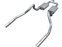 Cat Back Exhaust System 98-04 Mustang V6 Split Rear Dual Exit 2.5 in Intermediate And Tail Pipe Hardware/Street Pro Muffler/3 in Polished Tips Incl Natural Finish 409 Stainless Steel Pypes Exhaust