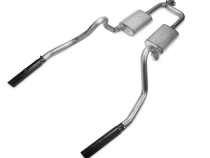 Cat Back Exhaust System 98-04 Mustang V6 Split Rear Dual Exit 2.5 in Intermediate And Tail Pipe Street Pro Mufflers/Hardware/3 in Black Tips Inc Natural Finish 409 Stainless Steel Pypes Exhaust