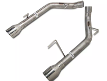 Axle Back System Split Rear Dual Exit Hardware Incl 2.5 in Intermediate Pipe And Tailpipe Natural 409 Stainless Steel Muffler Not Incl Polished Tips Pypes Exhaust