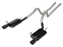 Cat Back Exhaust System 05-10 Mustang V8 Split Rear Dual Exit 2.5 in Intermediate Pipe And Tailpipe Violator Muffler/Hardware/4 in Black Tips Included Natural 409 Stainless Steel Pypes Exhaust
