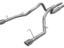Cat Back Mid Muffler Exhaust System 05-10 Mustang GT Split Rear Dual Exit 2.5 in Intermediate And Tail Pipe M80 Mufflers/Hardware/4 in Polished Tips Incl Natural Finish 409 Stainless Steel Pypes Exhaust