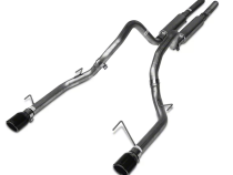 Cat Back Mid Muffler Exhaust System 05-10 Mustang GT Split Rear Dual Exit 2.5 in Intermediate And Tail Pipe M80 Mufflers/Hardware/4 in Black Tips Incl Black Finish 409 Stainless Steel Pypes Exhaust
