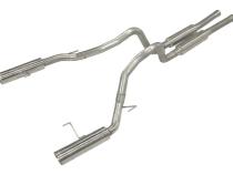 Cat Back Exhaust System 05-10 Mustang GT Split Rear Dual Exit 2.5 in Intermediate And Tail Pipe M80 Muffler/Hardware/4 in Polished Tips Incl Natural Finish 409 Stainless Steel Pypes Exhaust