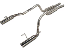 Cat Back Exhaust System 05-10 Mustang GT Split Rear Dual Exit 2.5 in Intermediate And Tail Pipe M80 Muffler/Hardware/4 in Polished Tips Incl Natural Finish 409 Stainless Steel Pypes Exhaust