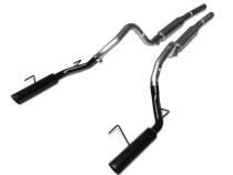 Cat Back Exhaust System 05-10 Mustang GT Split Rear Dual Exit 2.5 in Intermediate And Tail Pipe M80 Muffler/Hardware/4 in Black Tips Incl Natural Finish 409 Stainless Steel Pypes Exhaust