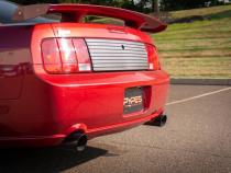 Cat Back Exhaust System 05-10 Mustang GT Split Rear Dual Exit 2.5 in Intermediate And Tail Pipe M80 Muffler/Hardware/4 in Polished Tips Incl Natural Finish 409 Stainless Steel Pypes Exhaust