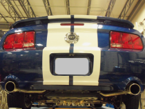 Cat Back Mid Muffler Exhaust System 05-10 Mustang GT Split Rear Dual Exit 2.5 in Intermediate And Tail Pipe M80 Mufflers/Hardware/4 in Polished Tips Incl Natural Finish 409 Stainless Steel Pypes Exhaust