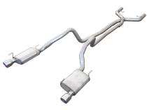 Cat Back Exhaust System 05-10 Mustang V6 Split Rear Dual Exit 2.5 in True Dual After-Cat X/Mid Pipes/Hardware/Violator Muffler/4 in Polished Tips InclPypes Exhaust