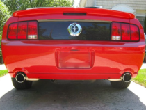 Cat Back Exhaust System 05-10 Mustang V6 Split Rear Dual Exit 2.5 in True Dual After-Cat X/Mid Pipes/Hardware/Violator Muffler/4 in Polished Tips InclPypes Exhaust