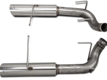 Pype Bomb Series Axle Back Exhaust System 11-14 Mustang V6 Split Rear Dual Exit 4 in Polished Tips Hardware Not Incl Polished 304 Stainless Steel Pypes Exhaust
