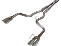Cat Back Exhaust System 18-Pres Mustang GT Split Rear Quad Exit 3 in Quad 304 Stainless Steel Polished Tips Incl Hardware/Mid Muffler/X Pipe 409 Stainless Steel Natural Finish Pypes Exhaust