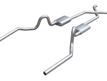 Crossmember Back w/X-Pipe Exhaust System 64-72 A-Body Split Rear Dual Exit 2.5 in Intermediate And Tail Pipe Race Pro Mufflers/Hardware Incl Tip Not Incl Pypes Exhaust