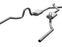 Crossmember Back w/X-Pipe Exhaust System 64-72 A-Body Split Rear Dual Exit 2.5 in Intermediate And Tail Pipe Violator Mufflers/Hardware Incl Tip Not Incl Pypes Exhaust