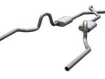 Crossmember Back w/X-Pipe Exhaust System 64-74 GM A Body Split Rear Dual Exit 3 in Intermediate Pipe And Tail Pipe Violator Mufflers/Hardware Incl Tip Not Incl Pypes Exhaust