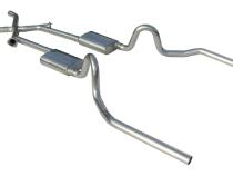 Crossmember Back w/Xchange Exhaust System 64-74 A-Body Split Rear Dual Exit 3 in Intermediate And Tail Pipe 304 Stainless Race Pro Mufflers/Hardware Incl Tip Not Incl Pypes Exhaust