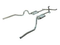 Crossmember Back w/Xchange Exhaust System 70-71 GTO/68-72 442 Split Rear Dual Exit 2.5 in Intermediate And Tail Pipe w/Valance Cutouts Race Pro Mufflers/Hardware Incl Tip Not Incl Pypes Exhaust