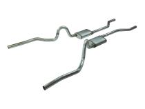 Crossmember Back Without X-Pipe Exhaust System 70-71 GTO/68-72 442 Split Rear Dual Exit 2.5 in Intermediate/Tail Pipe Violator Muffler/Hardware Incl Tip Not Incl Natural 409 Stainless Steel Pypes Exhaust