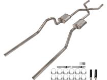 1965-70 Chevy Impala  X-Pipe Crossmember Back Exhaust 409 SS Rear Exit Violator Mufflers Pypes Performance Exhaust