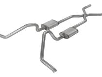 Crossmember Back w/H-Pipe Exhaust System 65-70 B-Body Split Side Dual Exit 2.5 in Intermediate And Tail Pipe Turbo Pro Mufflers/Hardware Incl Tip Not Incl Pypes Exhaust