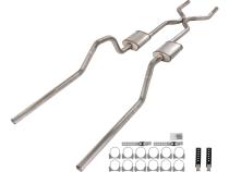 1965-70 Chevy Impala  H-Pipe Crossmember Back Exhaust 409 SS Rear Exit Street Pro Mufflers Pypes Performance Exhaust