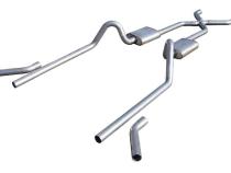 1955-1957 Tri-Five Chevy 2.5 Inch Crossmember Back Exhaust System With X-Pipe 409 Stainless No Mufflers Pypes Performance Exhaust