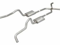 Crossmember Back w/X-Pipe Exhaust System 55-57 Chevy Wagon Split Rear Dual Exit 2.5 in Intermediate X-Pipe And Tail Pipe Turbo Pro Mufflers/Hardware Incl Tip Not Incl Pypes Exhaust